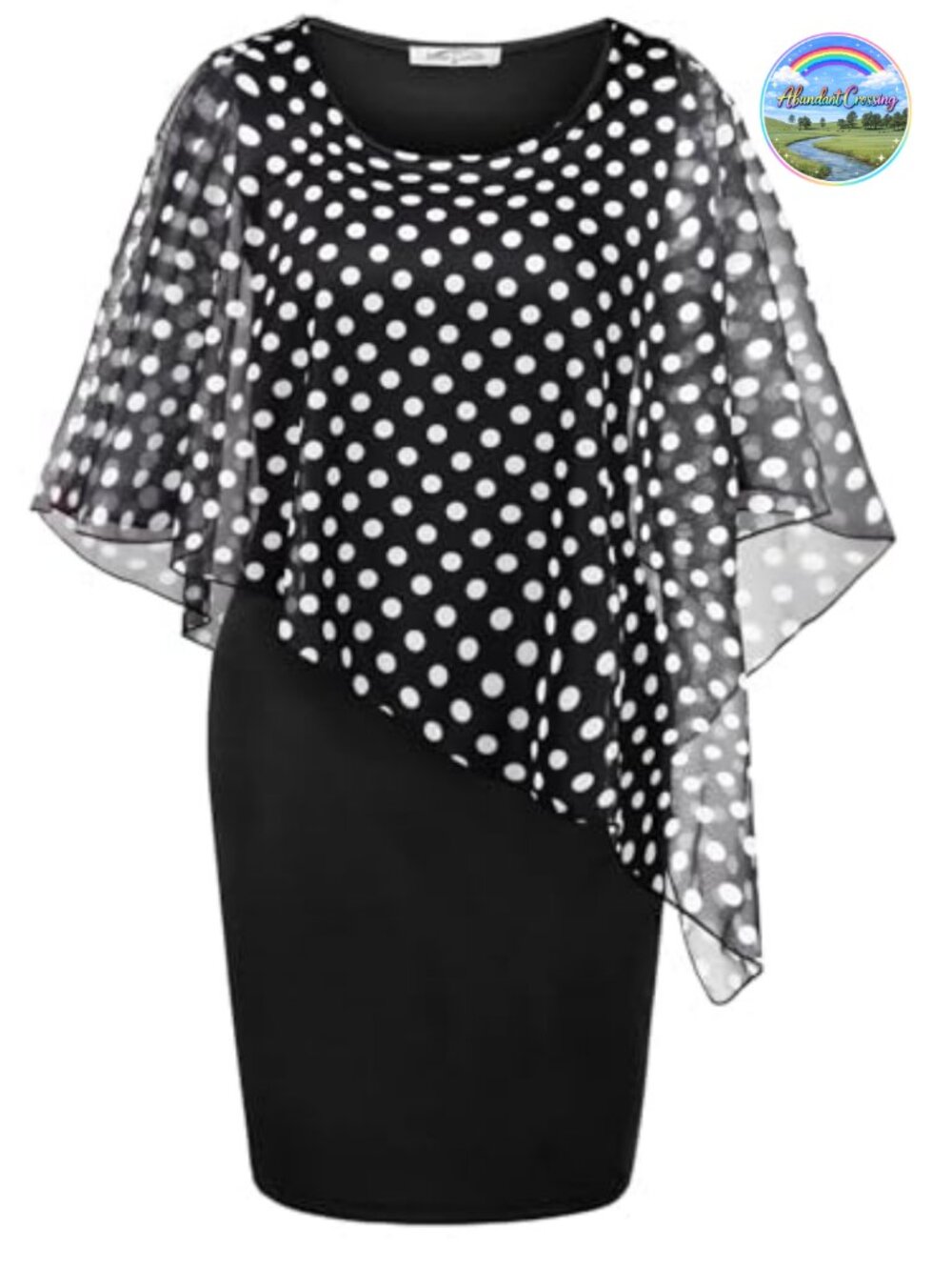 Women's Mesh Cape Overlay Bodycon Knee Length Pencil Dress Wedding Guest